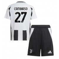 Camisa de time de futebol Juventus Andrea Cambiaso #27 Replicas 1º Equipamento Infantil 2024-25 Manga Curta (+ Calças curtas)